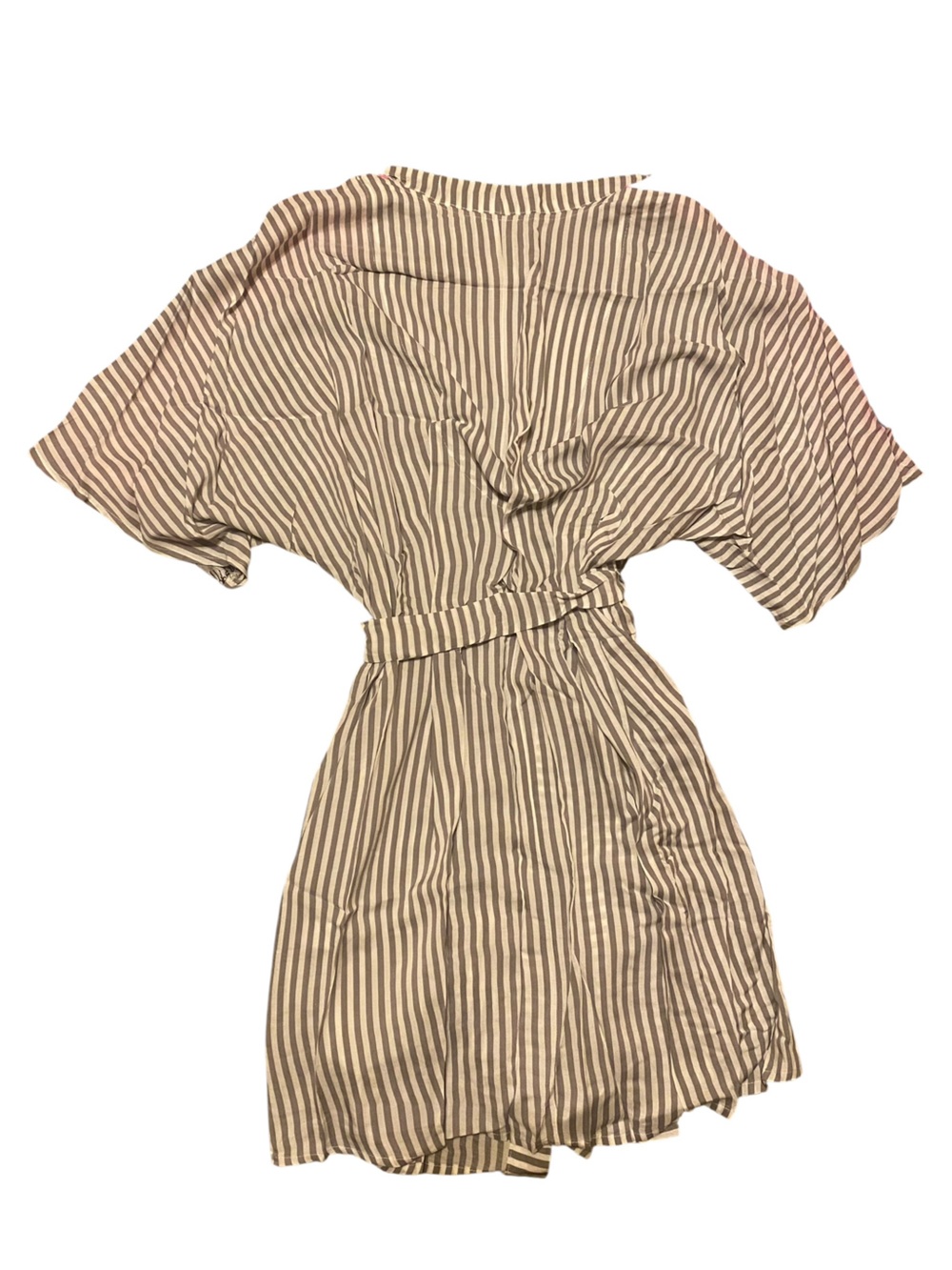Kensie Floral Wrap Dress Size Small Medium Cinch Waste Grey White & Pink BNWT - Picture 3 of 5
